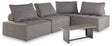 Brown sectional chair side view