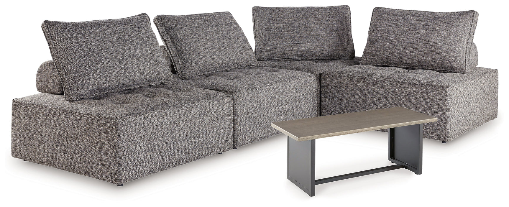 Bree Brown Zee 4-Piece Outdoor Sectional with End Table
