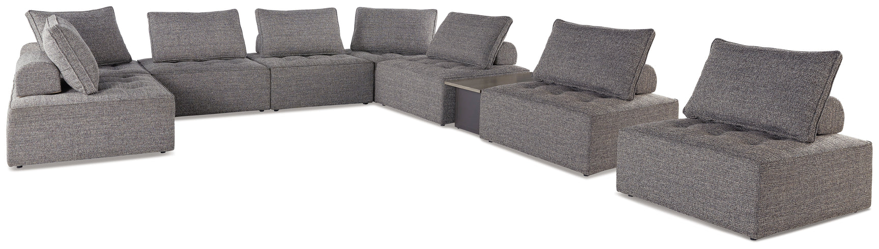 Side angle of Bree Brown Zee Outdoor Sectional with Lounge Chair