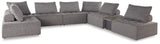 Back view of Bree Brown Zee Outdoor Sectional in brown