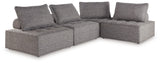 Bree Brown Zee 4-Piece Outdoor Sectional with End Table