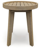 Marina Sun outdoor beige end table head-on front view