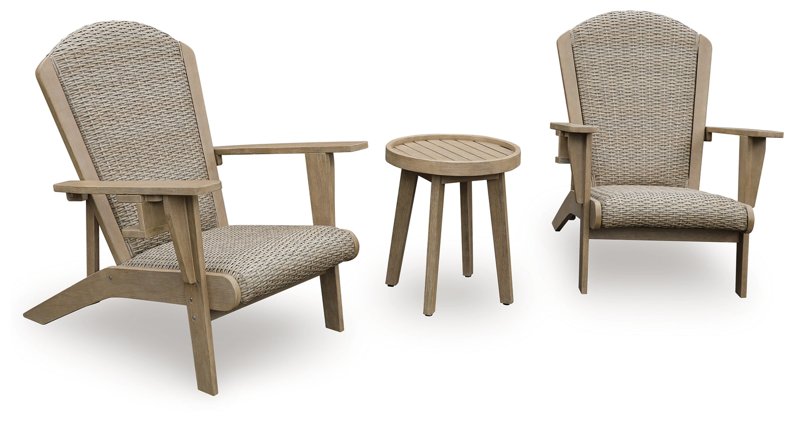 Marina Beige Sun 2 Adirondack Chairs with End table