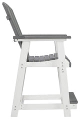 Transville outdoor counter height bar stools in gray and white set of 2