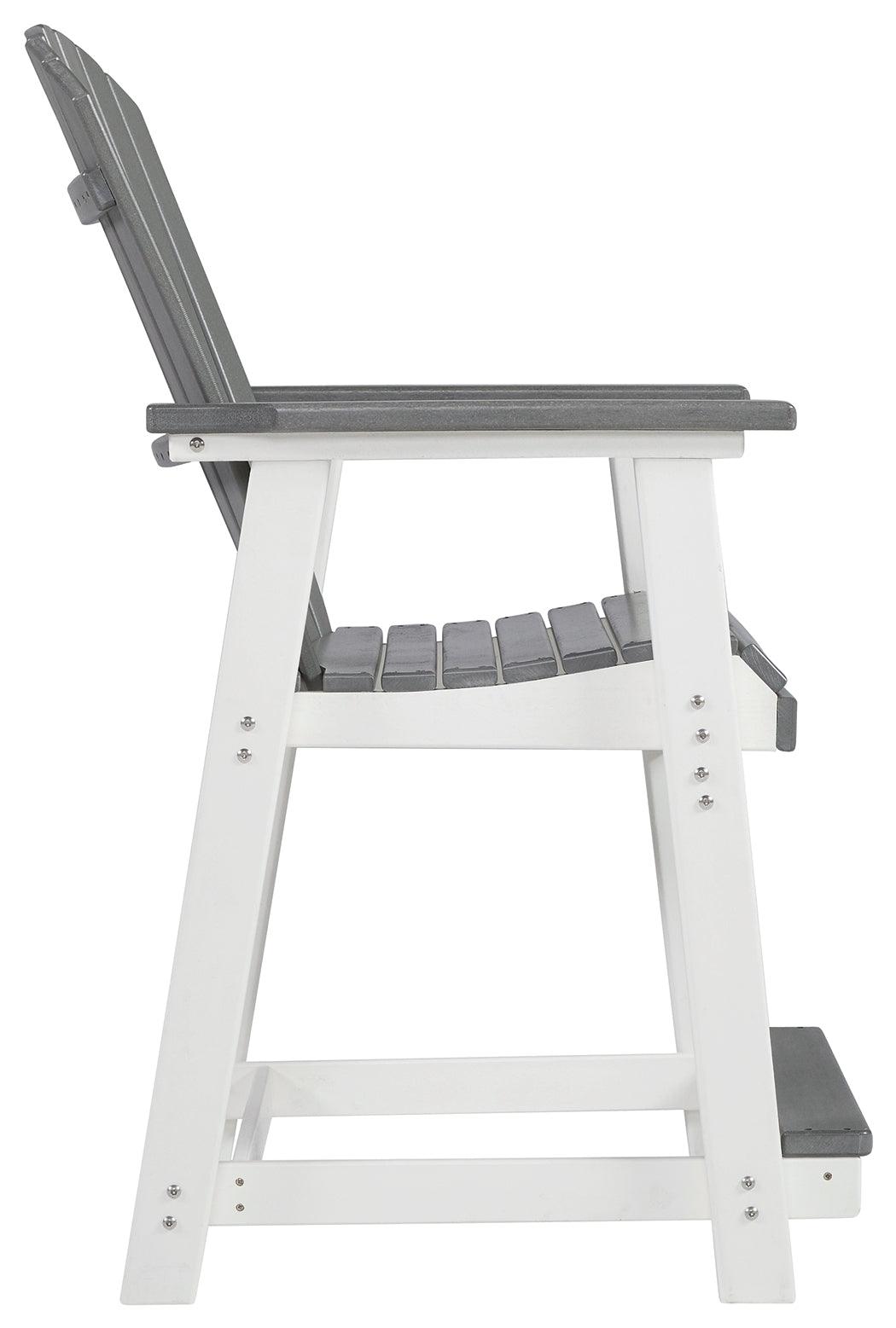 Transville outdoor counter height bar stools in gray and white set of 2