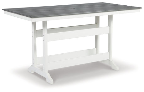 Outdoor barstool seat and back detail of Transville dining set