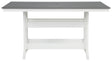 Transville gray and white outdoor counter height dining table front view