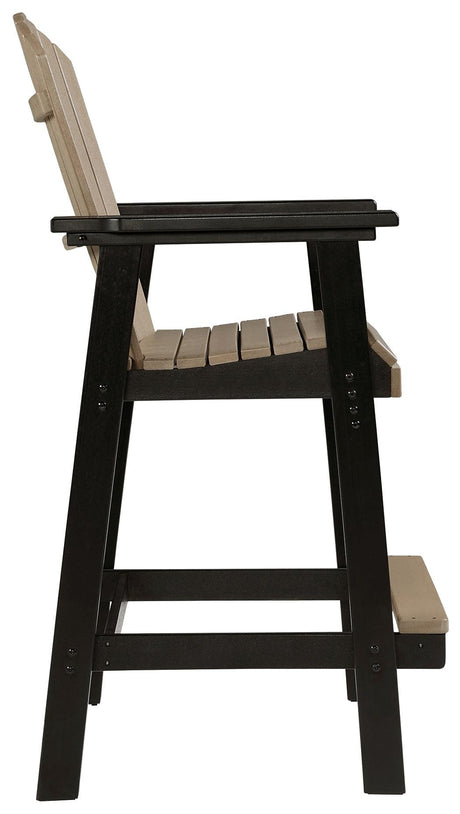 Top view of Fairen Trail Barstool seat finish
