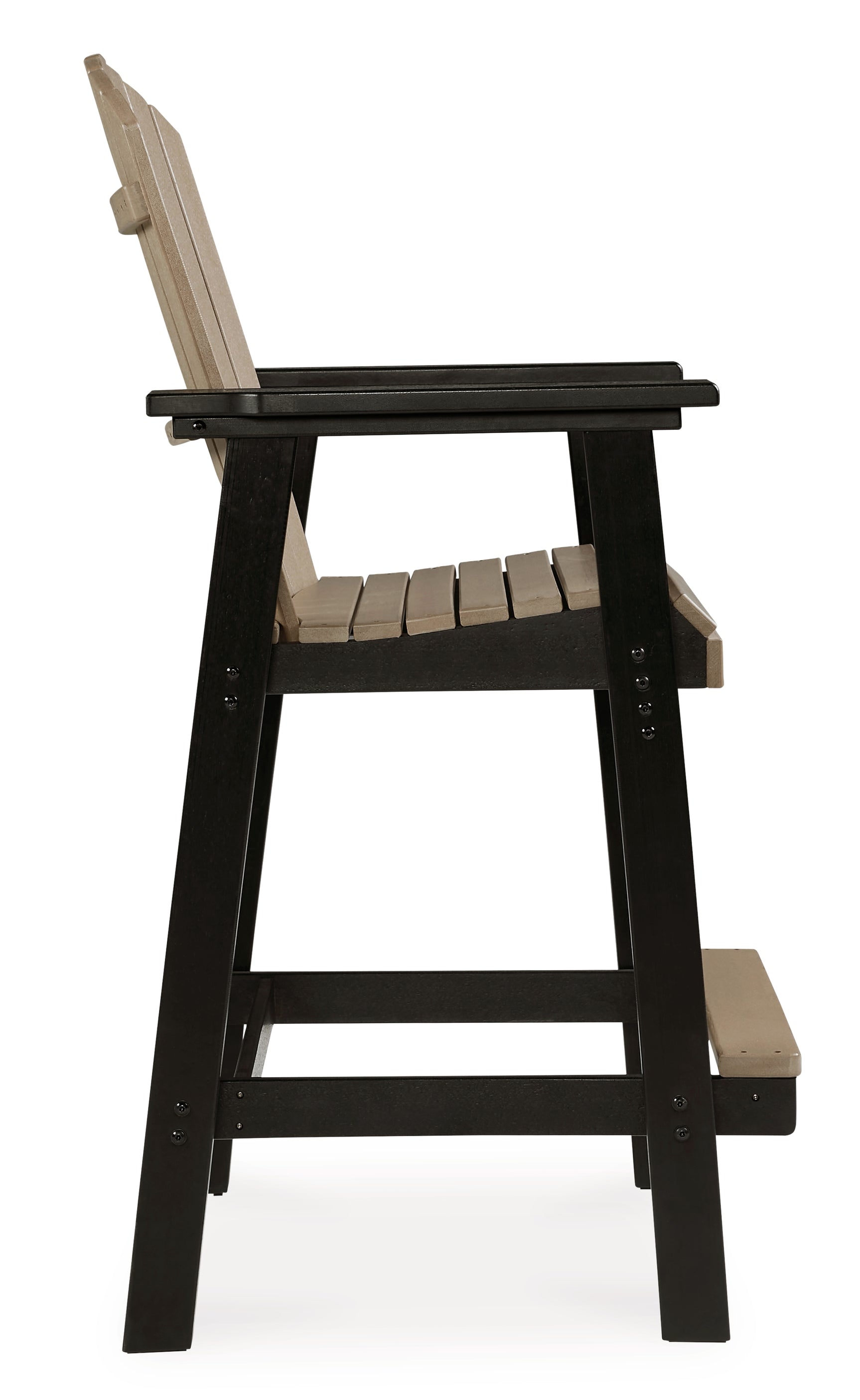 Fairen Outdoor Bar Table and 2 Barstools in black and driftwood finish
