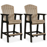 Side view of Fairen Trail Barstool highlighting slatted seat and sturdy construction