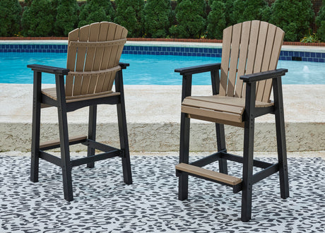Fairen Outdoor Bar Table and 2 Barstools in black and driftwood finish