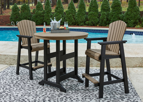 Fairen bar stool angled view showing armrest and high shell back