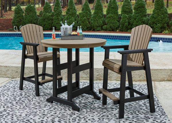 Fairen bar stool angled view showing armrest and high shell back