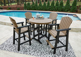 Barstools arranged around Fairen round bar table