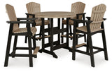 Set of four Fairen barstools with waterfall seat upholstery and footrests
