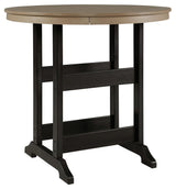 Fairen Trail Black and Driftwood Bar Table side angle