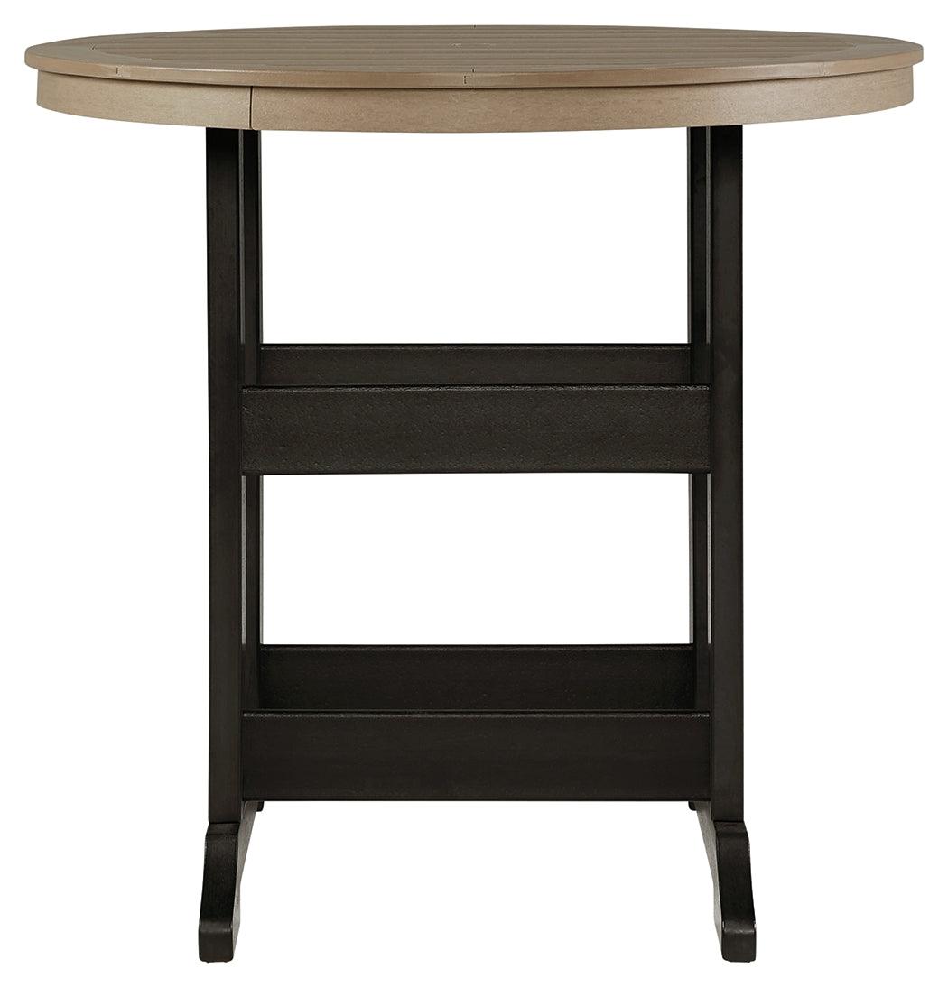 Fairen Trail Bar Table top view showing driftwood finish