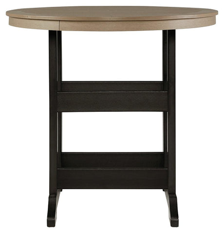 Fairen Trail Bar Table top view showing driftwood finish
