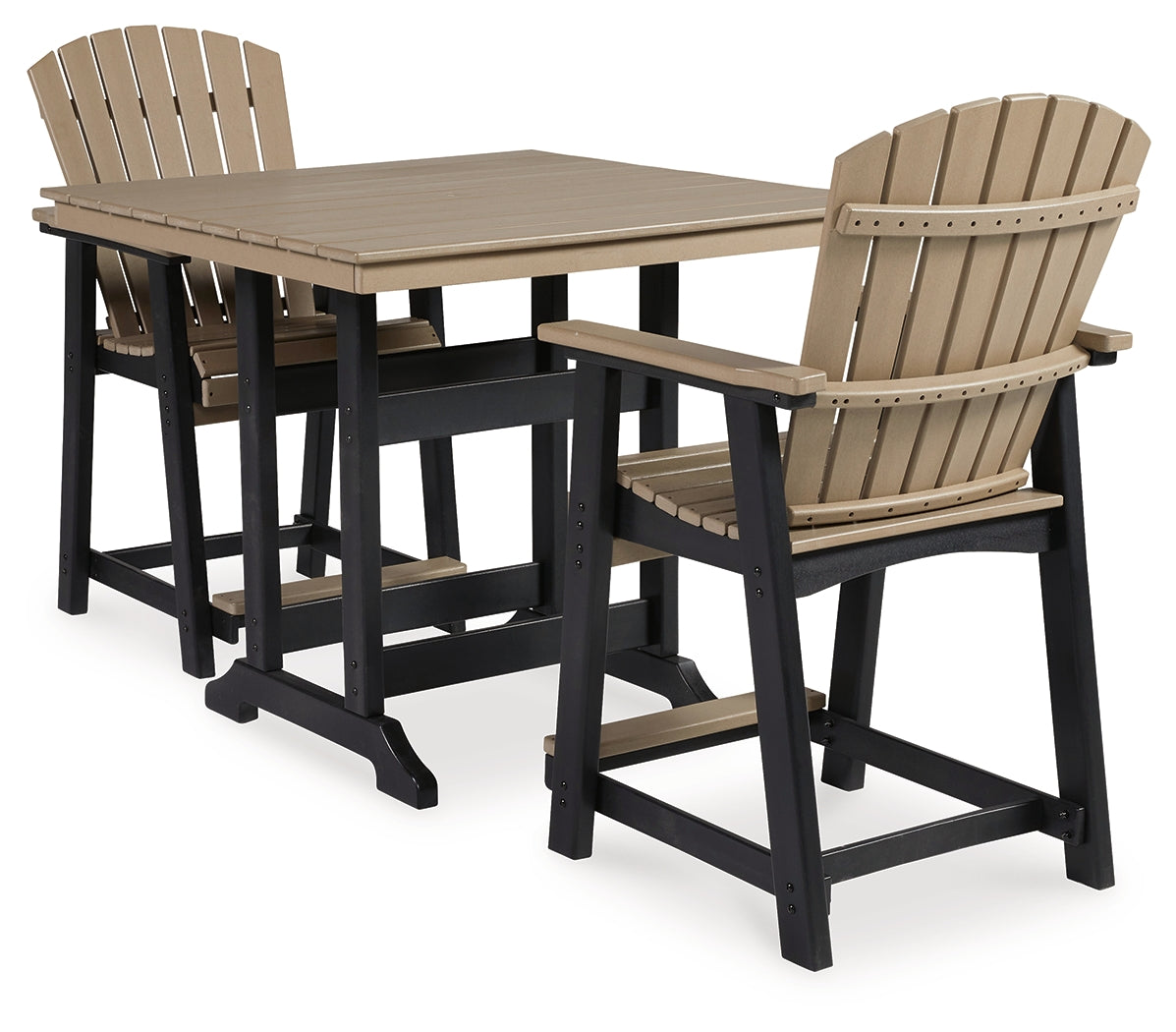 Barstool side view with driftwood finish