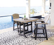 Outdoor counter height table close up angle