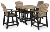Detail of black frame and driftwood seat on barstool
