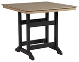 Fairen Trail Outdoor Counter Height Dining Table side view showing trestle base