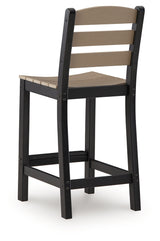 Shoreline Beach outdoor bar stool back view