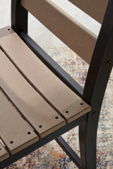 Shoreline Beach outdoor black and beige counter table and two barstools front view