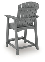 Rear angle of Sanctuary Beach dark gray outdoor counter height stool