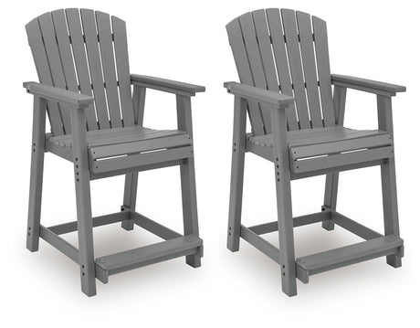 Sanctuary dark gray outdoor table and barstools set corner view