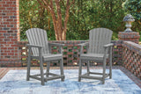 Sanctuary dark gray outdoor counter height dining table with 4 barstools set