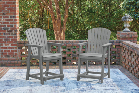 Sanctuary dark gray outdoor counter height dining table with 4 barstools set