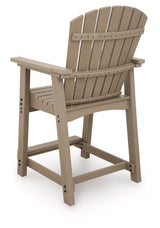 Seacliff Beach Outdoor Counter Height Bar Stool back view