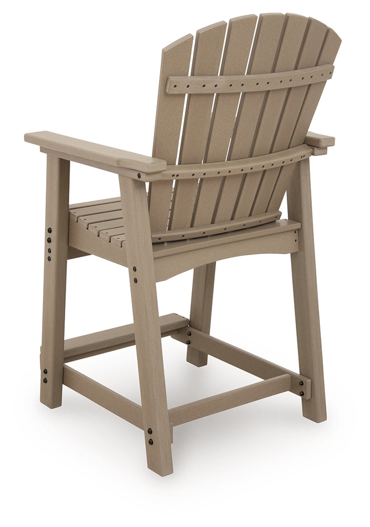 Seacliff Beach Outdoor Counter Height Bar Stool back view