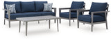Gali outdoor coffee table in pewter finish