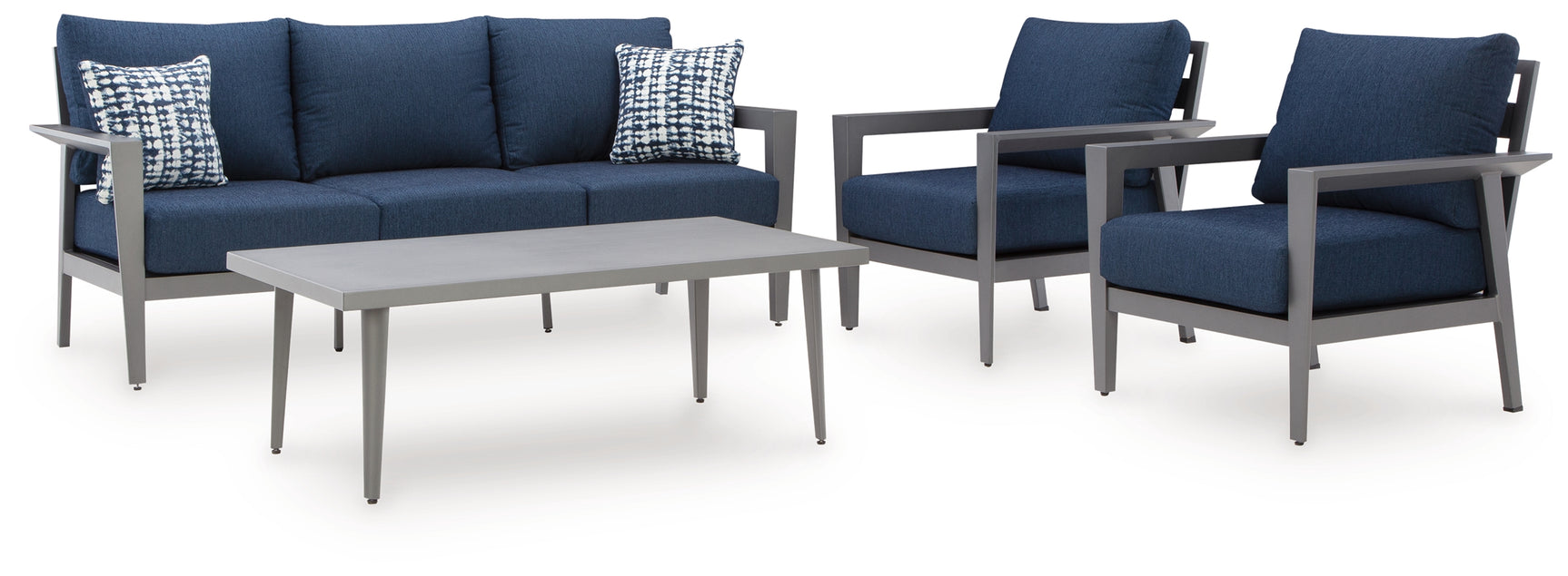 Gali outdoor coffee table in pewter finish