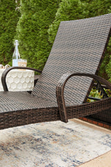 Close-up of Kantana Chaise Lounge resin wicker texture