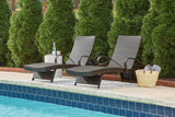 Pair of Kantana Brown Outdoor Chaise Lounges top view