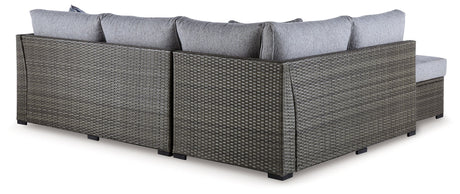 Close-up of Petal Road resin wicker and cushions