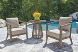 Joy Lagoon Beige Outdoor Dining Set with Cushions and Round Table