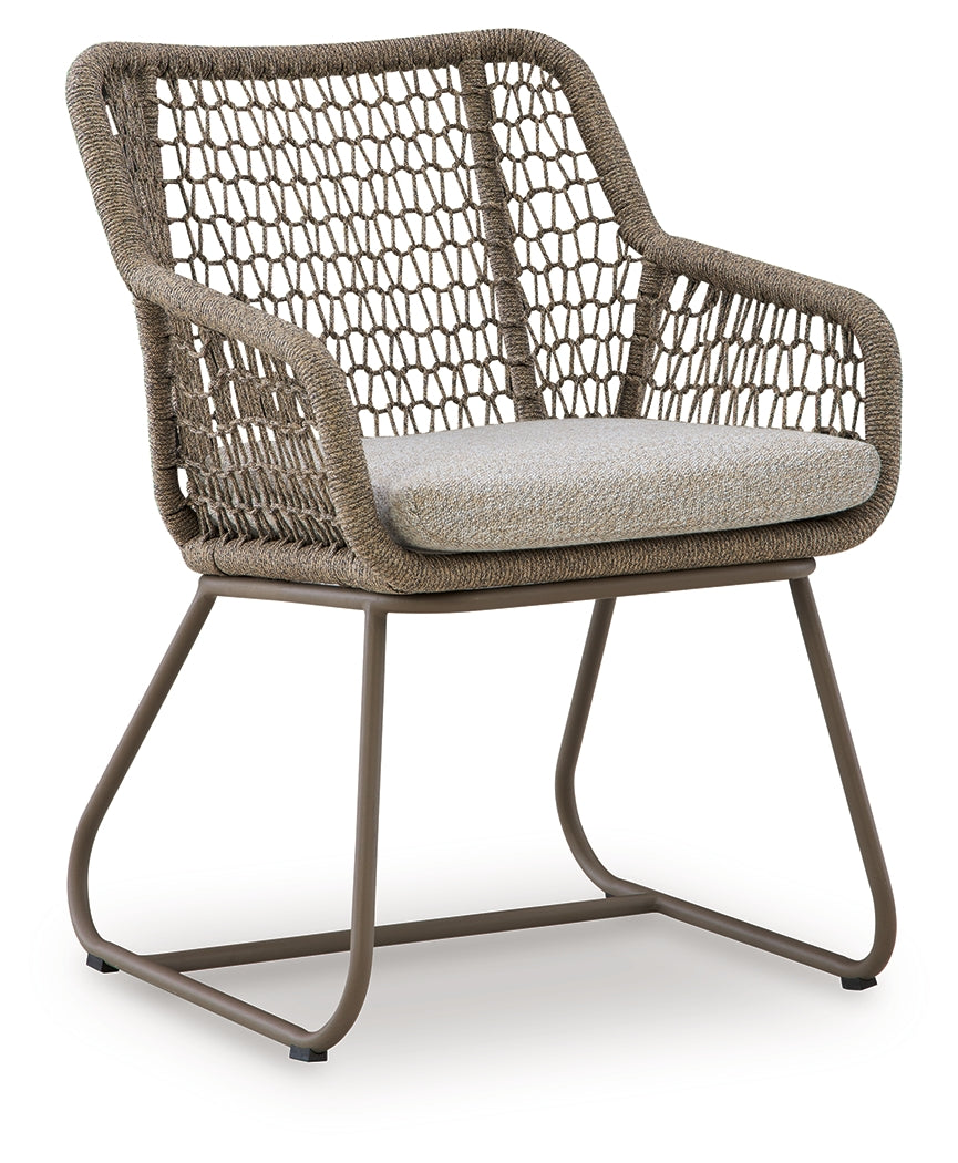 Side view of Majors Beach outdoor chair with cushion
