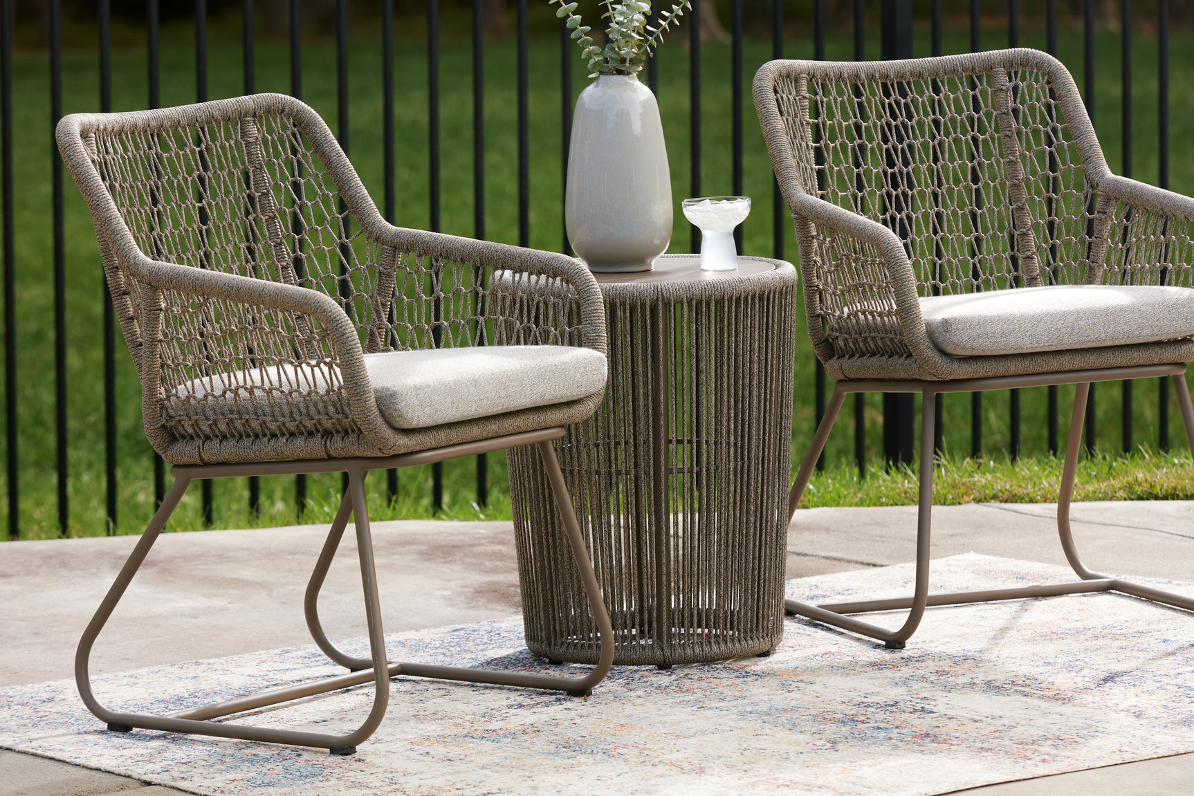 Outdoor set in garden setting
