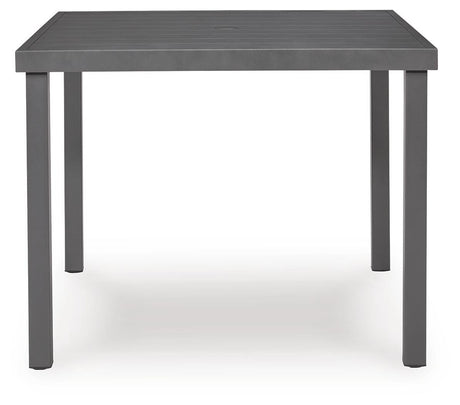 Rocky Creek Outdoor Dining Table, top detail showing umbrella hole