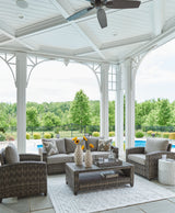 Oasis Court sofa close-up with cushions