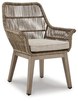 Beach Front Beige Outdoor Arm Chair with Cushion - back view