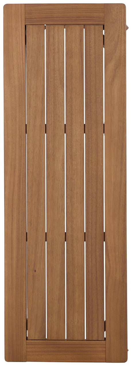 Janiyah Outdoor Dining Bench top view showing wood finish