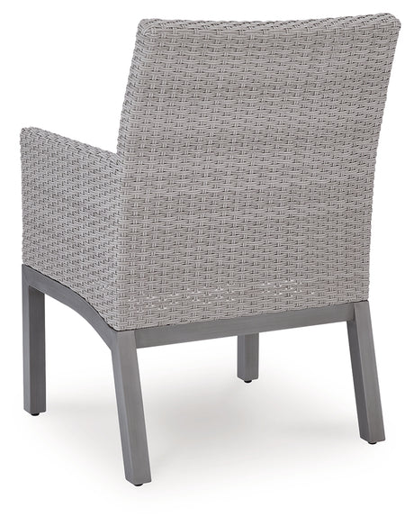 Close-up of resin wicker weave on outdoor chair