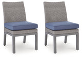 Half Moon Beach Outdoor Side Chair side view showing wicker detail