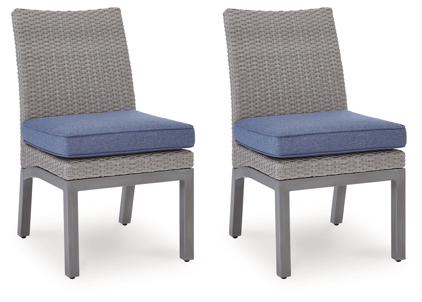 Half Moon Beach Outdoor Side Chair side view showing wicker detail
