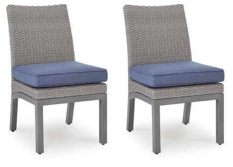 Half Moon Beach Outdoor Side Chair side view showing wicker detail